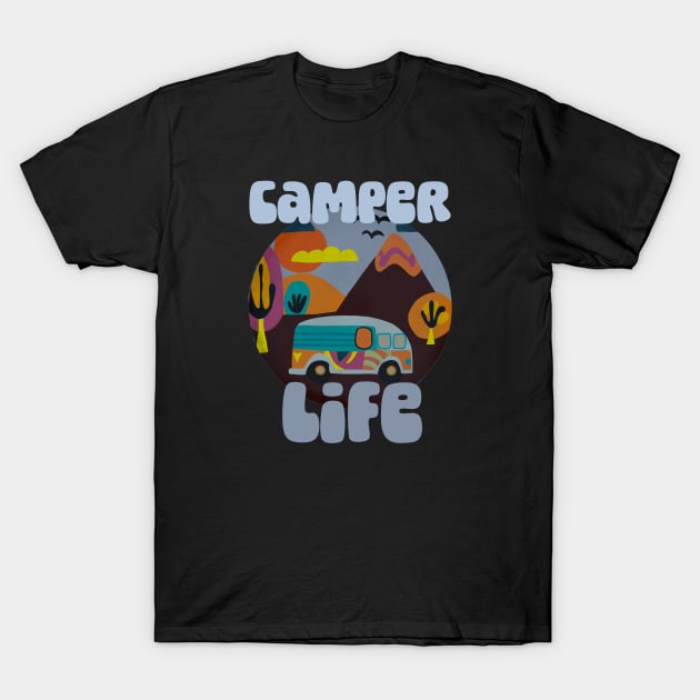 Camper life T-Shirt by Suzy Shackleton felt artist & illustrator